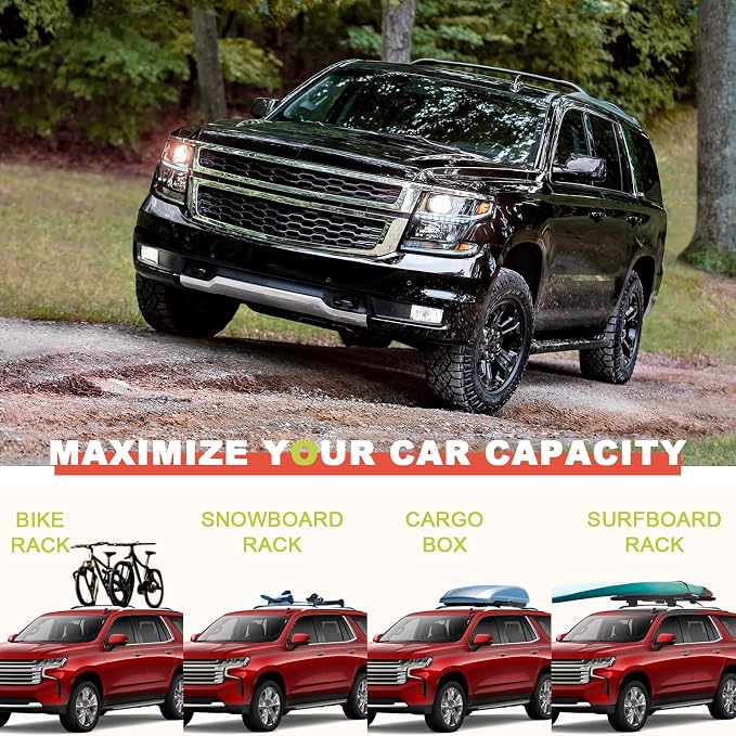 KINGGERI 220lbs Roof Rack Cross Bars Compatible - Image 2