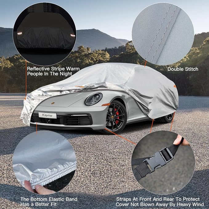 Kayme 6 Layers Car Cover Waterproof All Weather - Image 3