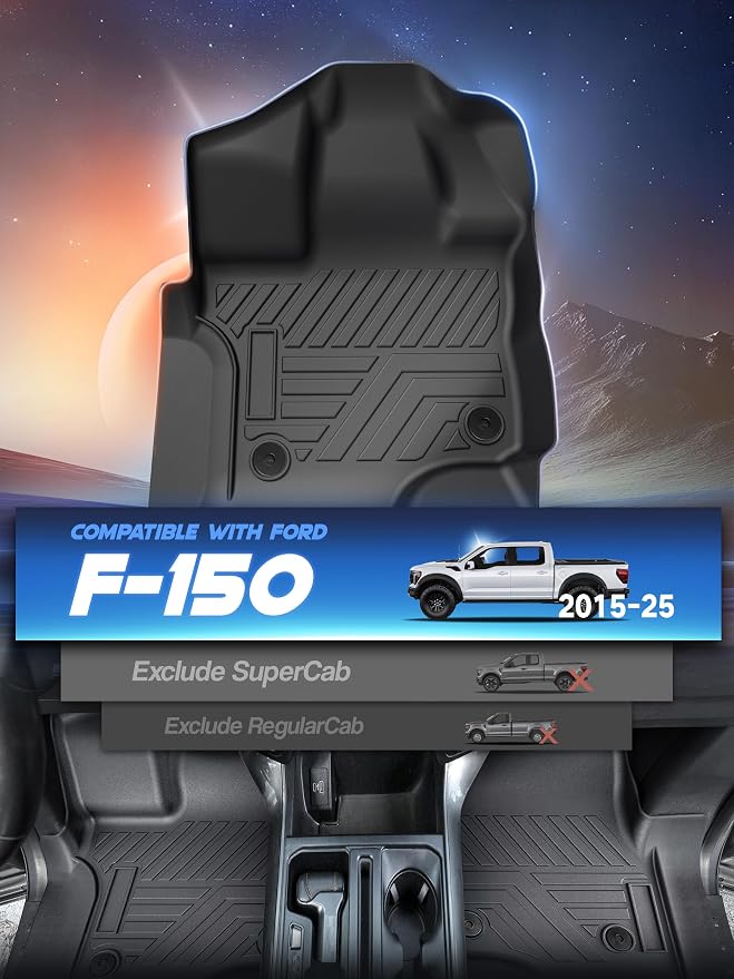 Car Floor Mats for Ford F-150 2015-2024 2025 | Lightning 22-24 SuperCrew - Image 2