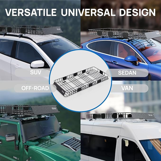 Bonnlo 250lbs Extendable Rooftop Cargo Carrier, 84 * 39 * 5.5inch Universal - Image 6