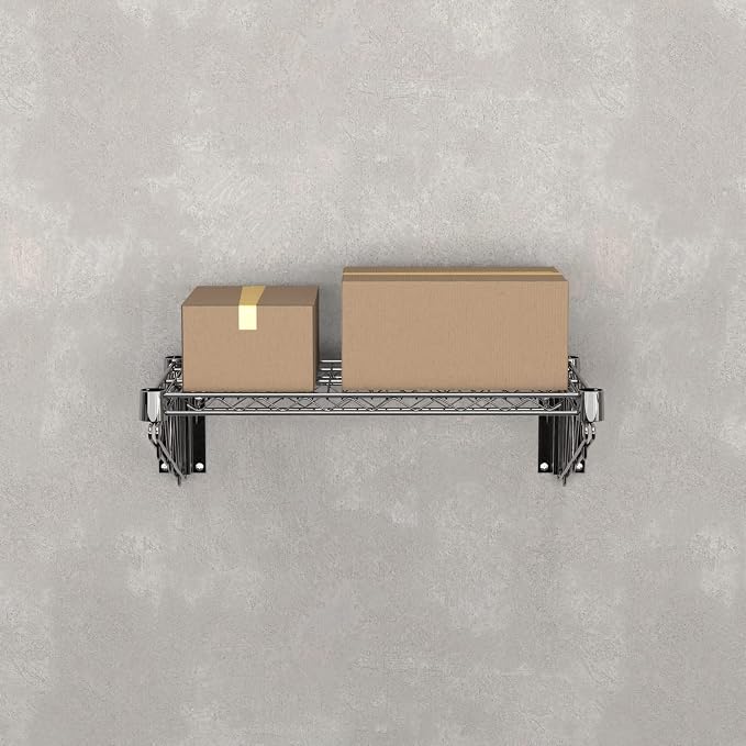 14" x 24" Chrome Wire Wall Mount Shelf - Image 2