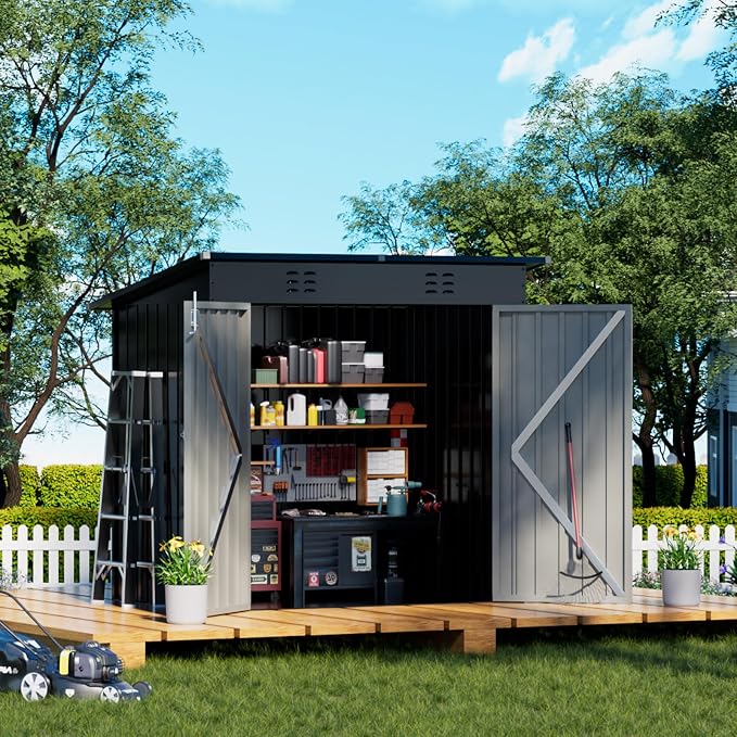 COMHOMA Shed Outdoor Storage Shed Metal, Lockable Doors Tool Sheds by ComHoma