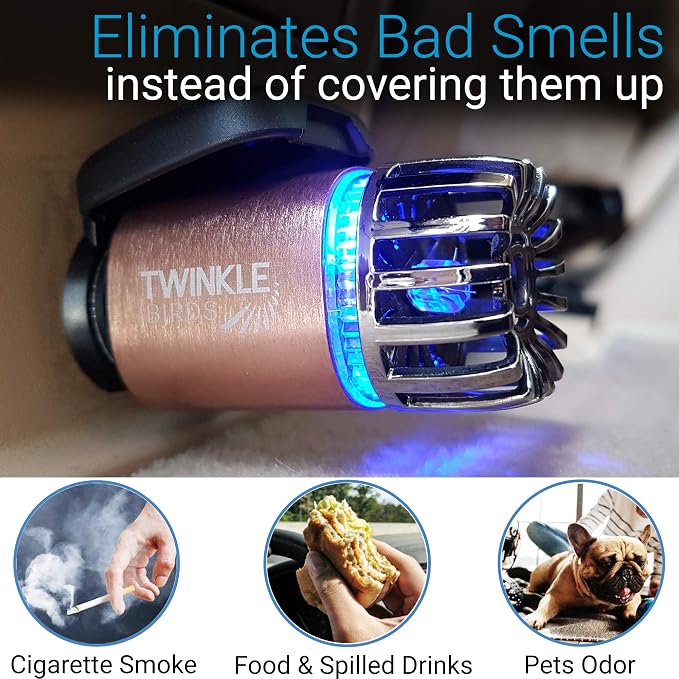 Car Air Purifier Ionizer - 12V Plug-in Ionic Anti-Microbial Car Deodorizer - - Image 2