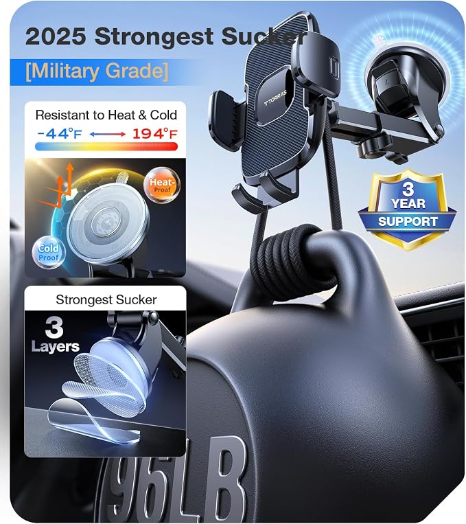 TORRAS 2025【Strongest Suction & Military-Grade】 Phone Holders - Image 3