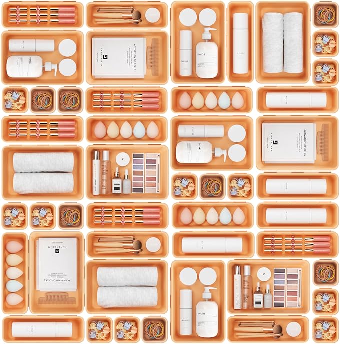 A-LUGEI【 & 5 Size】Tool Box Organizer Tray Divider Set, 【Orange】Desk by A-LUGEI