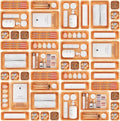 A-LUGEI【 & 5 Size】Tool Box Organizer Tray Divider Set, 【Orange】Desk by A-LUGEI