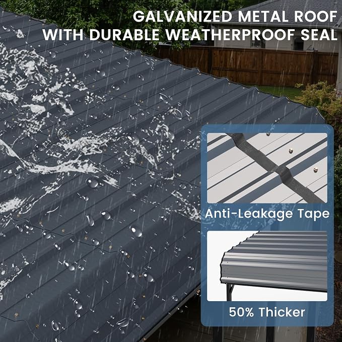 EROMMY 20x20FT Stable Metal Carport, All-Weather Heavy-Duty Carports - Image 3