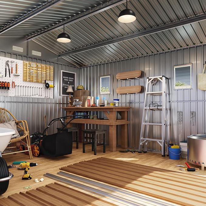 10X12 FT Outdoor Steel Storage Shed - Image 7