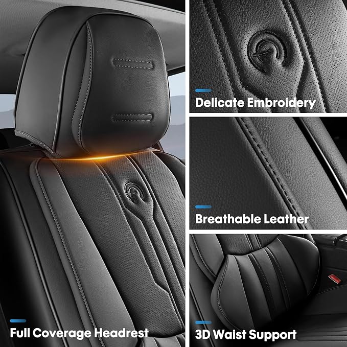 AOOG Car Seat Covers Full Set, Leather Seat Covers - Image 4
