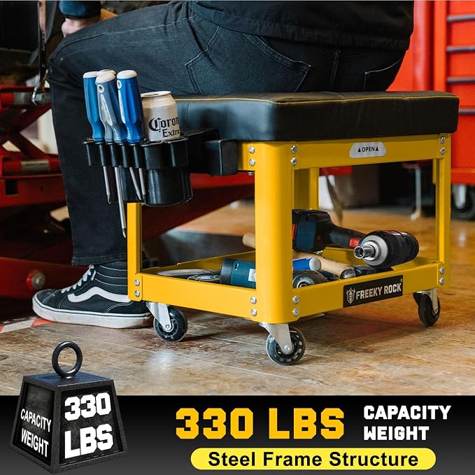 Rolling Mechanic Shop Stool - Image 9