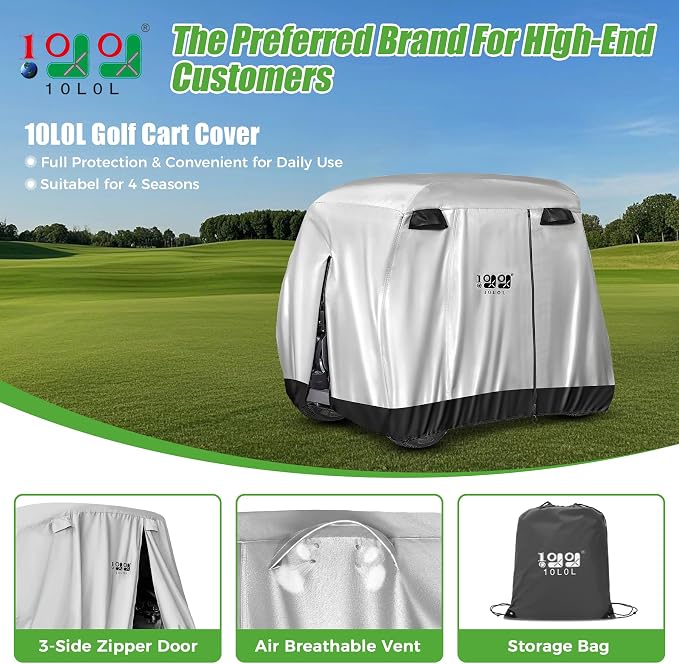10L0L 4 Passenger Golf Cart Cover - Image 2