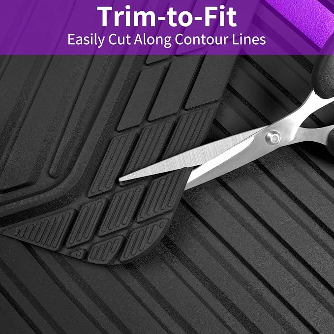 CAR PASS Heavy Duty Rubber Car Mats Metallic, Aluminum Film All Weather Floor - Image 8