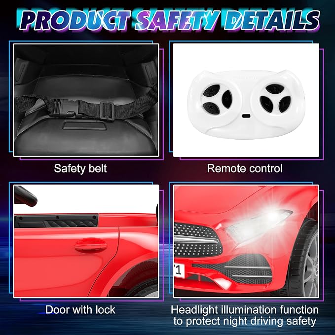 12V Kids Ride On Car with 2.4G Remote Control, Battery Powered Electric Car - Image 4