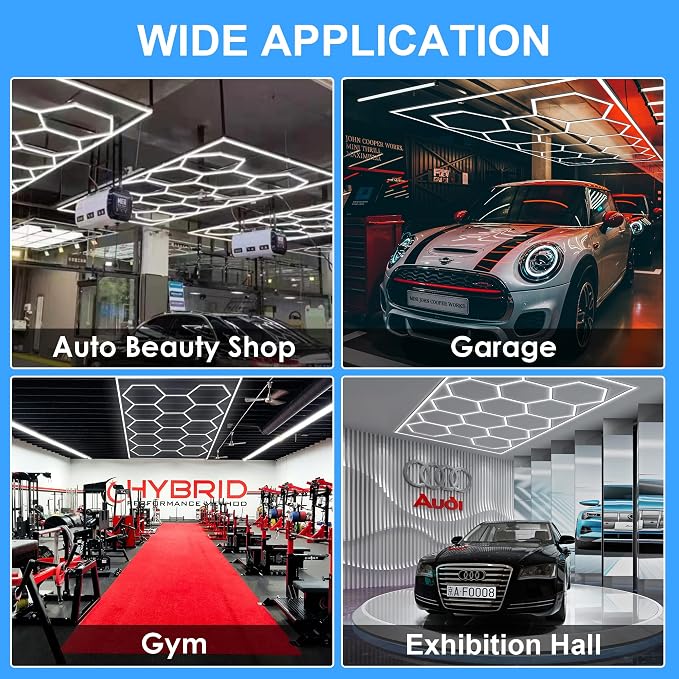 MODERN Hexagon Garage Light: Higher Brightness 720W 86400 Lumens Hexagon Led - Image 6