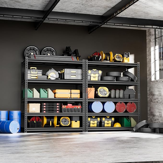 5-Tier 40" W X 20" D X 72" H Storage Shelves 2800LBS Metal Garage Shelving - Image 2