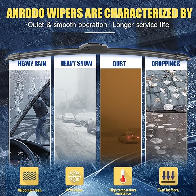 3 Wipers Factory Replacement For 2008-2018 Jeep Wrangler JK 2007 2008 2009 - Image 3