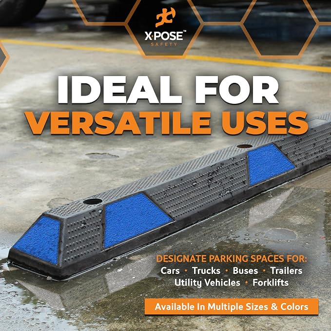 Xpose Safety 72" Heavy Duty Rubber Parking Stopper – Bulk Full Pallet 50 Pack - Image 6