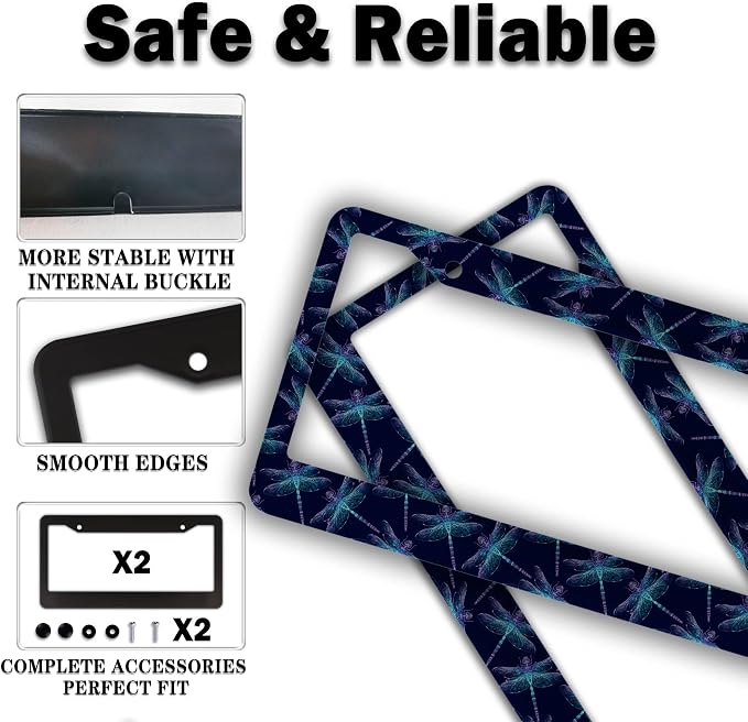 License Plate Frames Black Blue Automotive Exterior Accessories Beautiful - Image 4