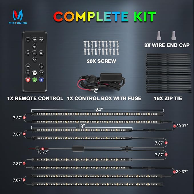 MICTUNING 8Pcs N8+ RGBW Underglow LED Lights - Image 7
