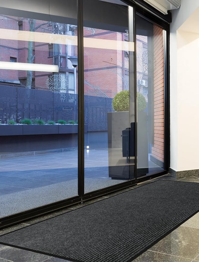 Urban Vista 3' x 10' Commercial Grade Striped Brush Step Entrance Mat, Vinyl by Unknown