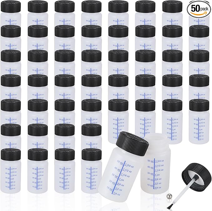 CYEAH 50 Pcs Touch Up Paint Container, 2 oz Paint Touch Up Bottles by CyeahUS