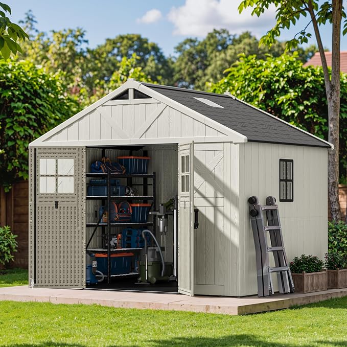 Patiowell 10 x 8 FT Outdoor Storage Shed, Plastic Shed - Image 5
