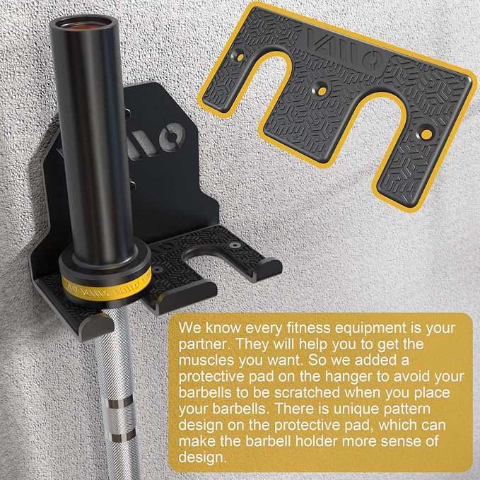 VAIIO Single Olympic Barbell Hanger, Garage Gym Bar Wall Rack, Vertical Barbell - Image 3