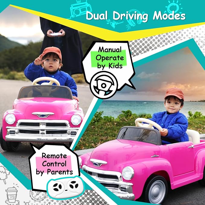 Joywhale 12V Kids Ride on Car Licensed Chevrolet 3100 Pickup Battery Powered - Image 3