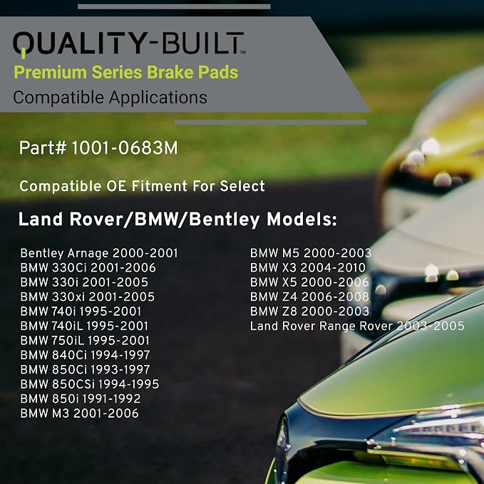 Premium Semi-Metallic Rear Brake Pads Compatible - Image 3