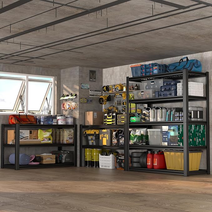 Garage Shelving, 5-Tier Metal Storage Shelves, Metal Shelves - Image 4