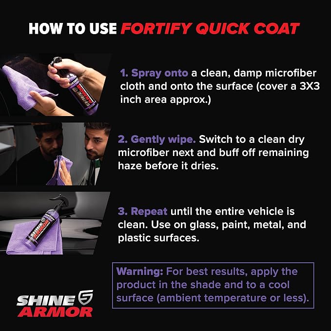 SHINE ARMOR Fortify Quick Coat – 3-in-1 Ceramic Coating Spray | Waterless Wash - Image 3
