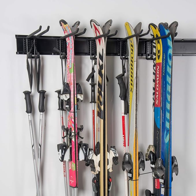WALMANN Garage Storage Organization System Ski Wall Rack 10 Pairs of Skis Mount - Image 7