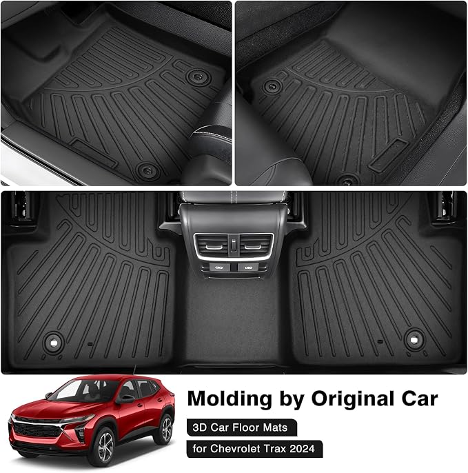Powerty Floor Mats for 2024 2025 Chevrolet/Chevy Trax Accessories All Weather - Image 2
