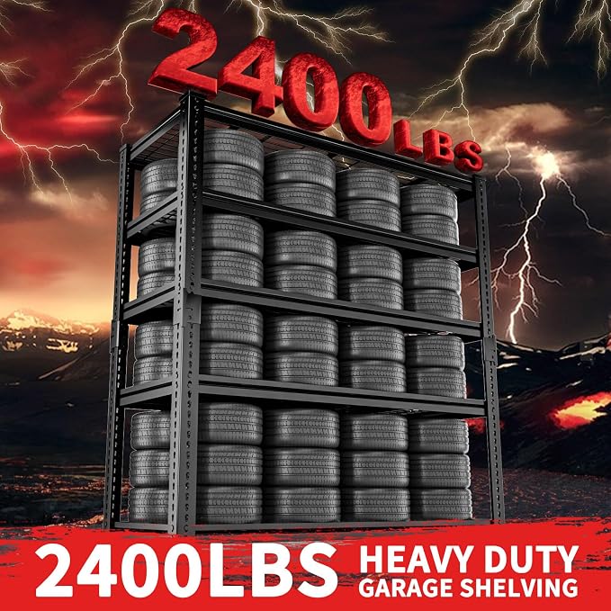 Storage Shelves 2PCS, Garage Shelving Heavy Duty 2400LBS Capacity, 5 Tier - Image 6