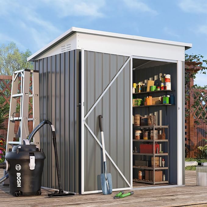 AECOJOY 5' x 3' Outdoor Storage Shed, Small Metal Sheds & Outdoor Storage - Image 7
