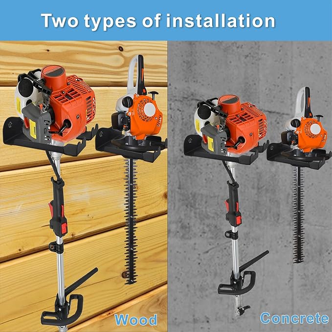Garage Organizer Trimmer Rack, Heavy Duty Steel Weeder Eater Hanger, Wall - Image 5
