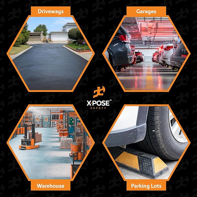 Xpose Safety 48" Heavy Duty Rubber Parking Stopper – 6 Pack Wheel Blocks - Image 7