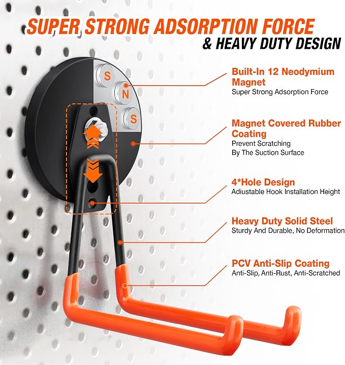 2Pcs Large Strong Magnetic Hooks - Image 2