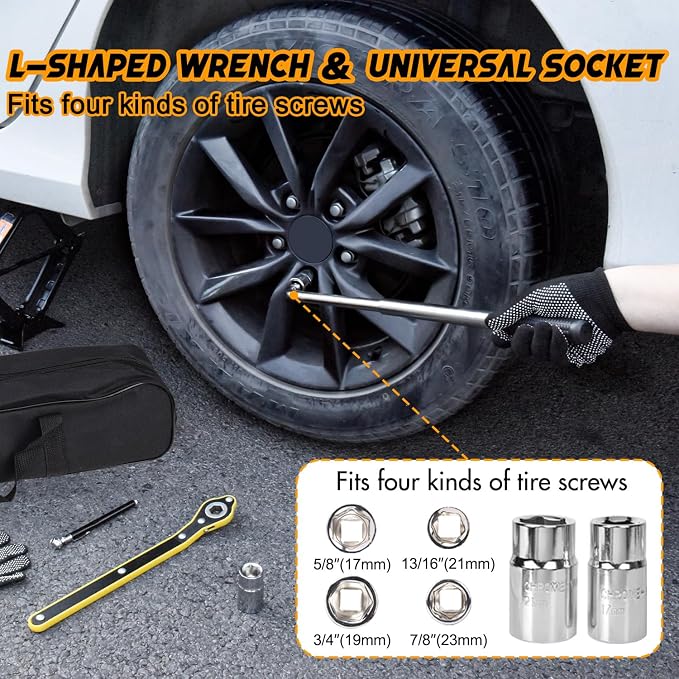Car Jack Kit Scissor Jack for Car 2.5 Ton Tire Jack Tool Kit Universal Car - Image 4