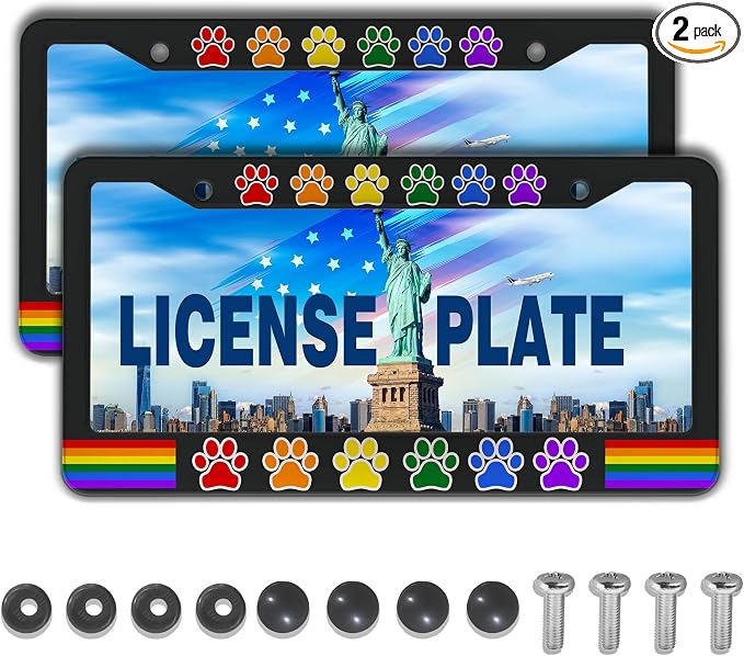 License Plate Frames for Women Multicolor License Plate Holder for Men Gay by Unknown