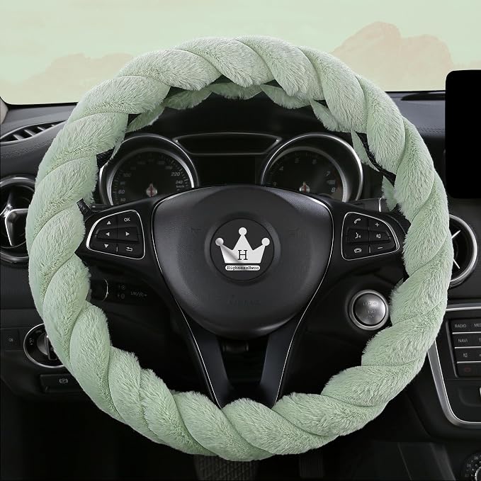Luxury Fluffy Winter Car Steering Wheel Cover by HighnessHwoo
