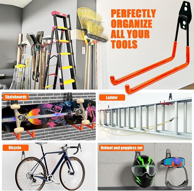 Heavy-Duty Garage Hooks -2 Pack Type large J - Image 5