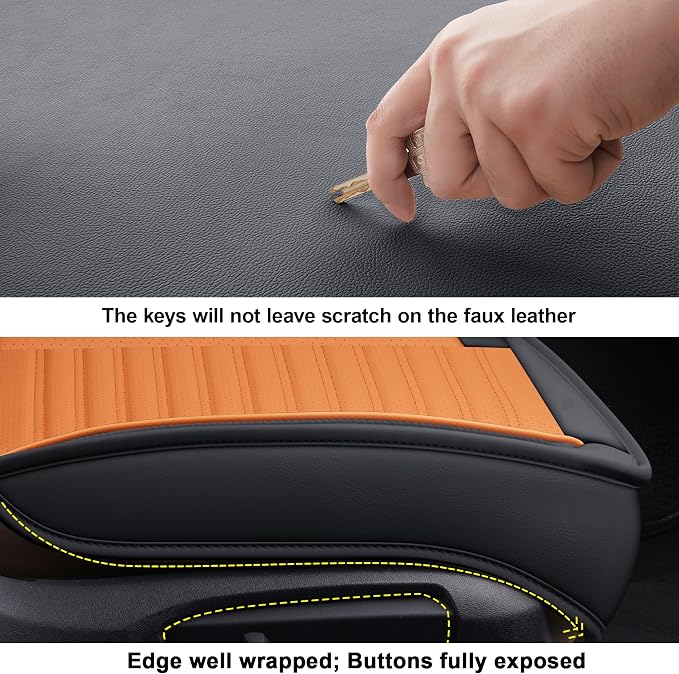 LINGVIDO Universal Car Seat Cover, Breathable and Waterproof Faux Leather - Image 5
