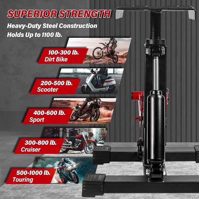 Adjustable Dirt Bike Stand & Powersport Jack 1000LBS Capacity, Heavy Duty - Image 7