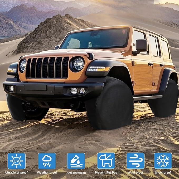Rough Tire Covers 4 Pack, Waterproof Vinyl Wheel Protectors - Image 6
