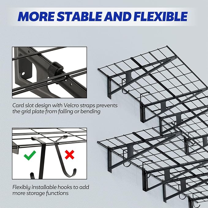 FAHKNS 2 x 6 ft Garage Wall Shelving, 1200LBS Capacity Heavy Duty Metal Wire - Image 7