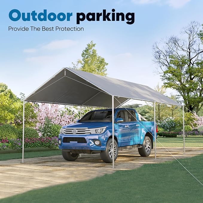Quictent 10x15 ft Heavy Duty Car Canopy Galvanized Frame Carport Outdoor Party - Image 6