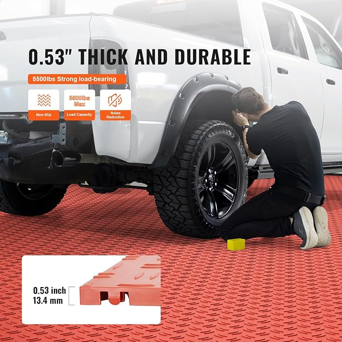 VEVOR Interlocking Garage Floor Covering Tiles, 50 Pack, Double-Sided Texture - Image 3