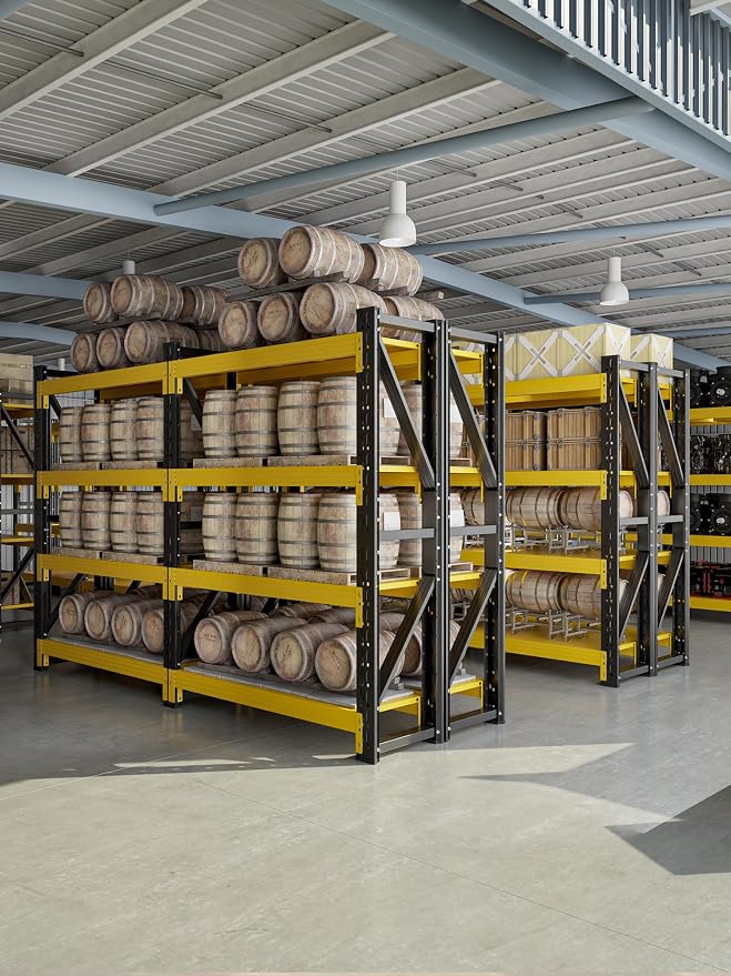 4-Tier Storage Shelves, Adjustable Industrial Metal Shelf System, 000lbs - Image 4