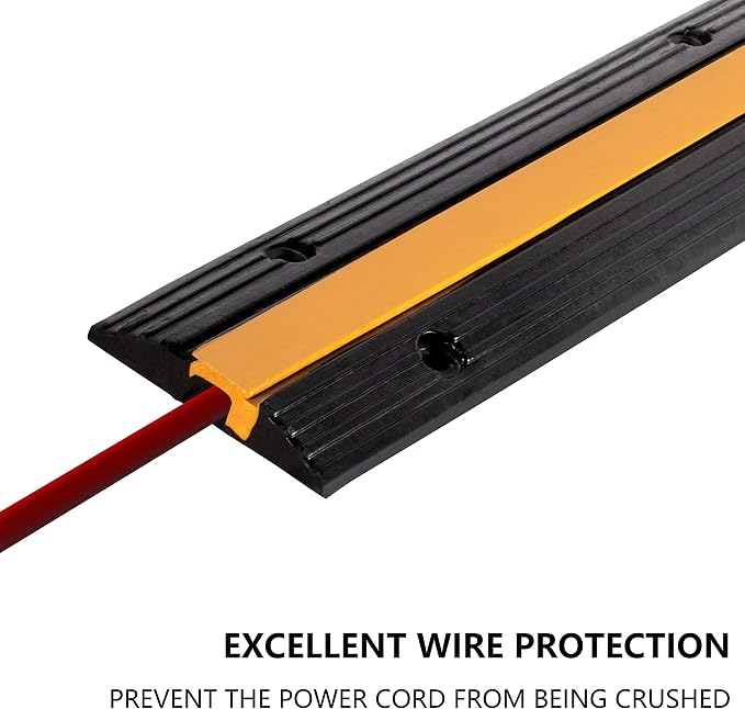 5 Pack Rubber Cable Ramp Hose Cable Protector Ramp 1 Channel 11000Lbs Load - Image 3